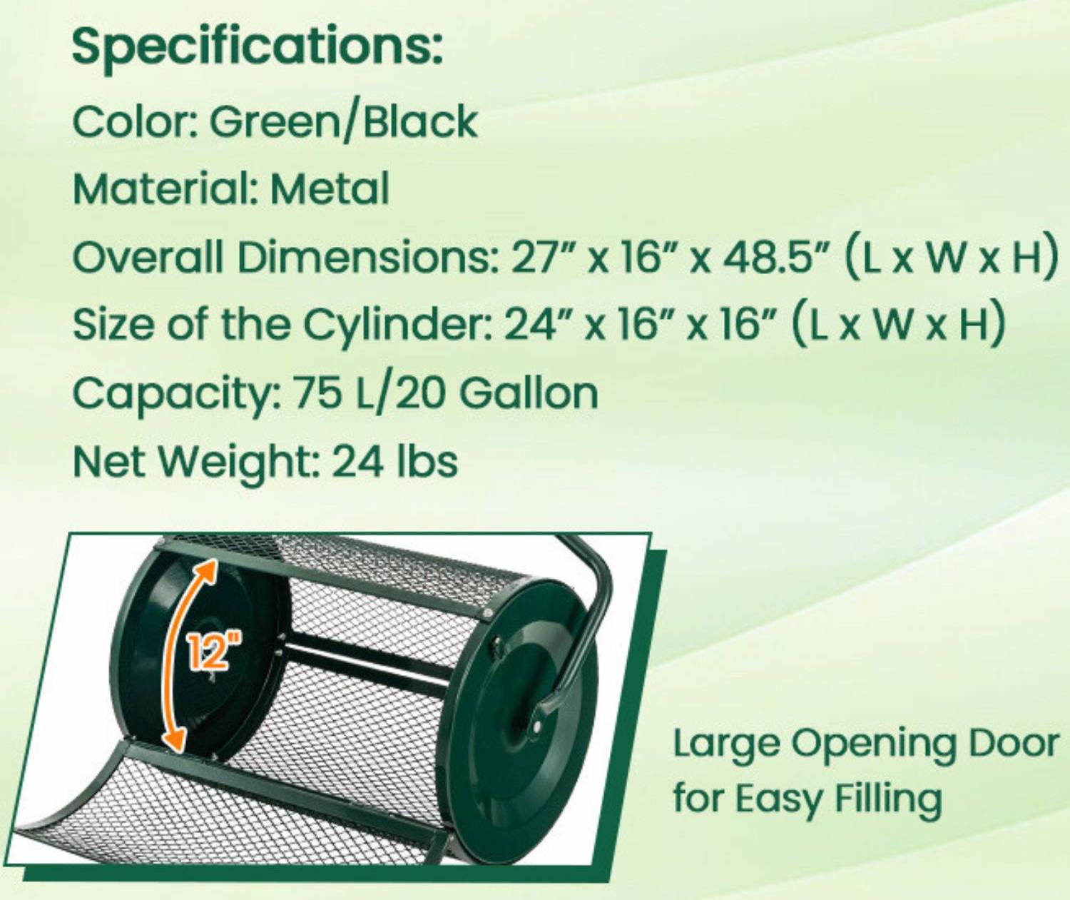buy rolling spreader for compost canada 